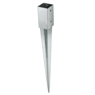 Support de poteau bois à enfoncer 7,1x7,1cm - Acier galvanisé