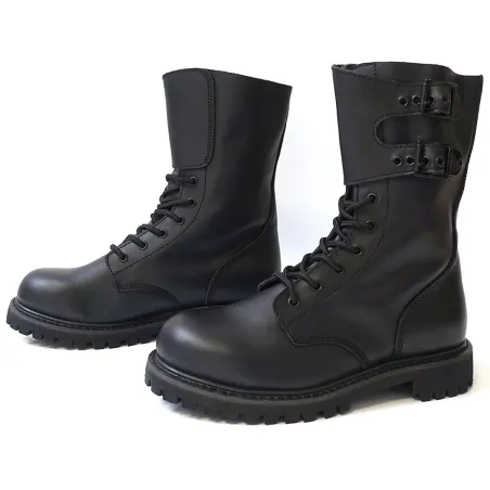 Chaussures tactique Rangers type militaire cuir semelle Goodyear® noire