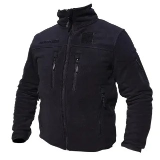 Blouson polaire homme noir - Manches longues - Col montant - DCA France