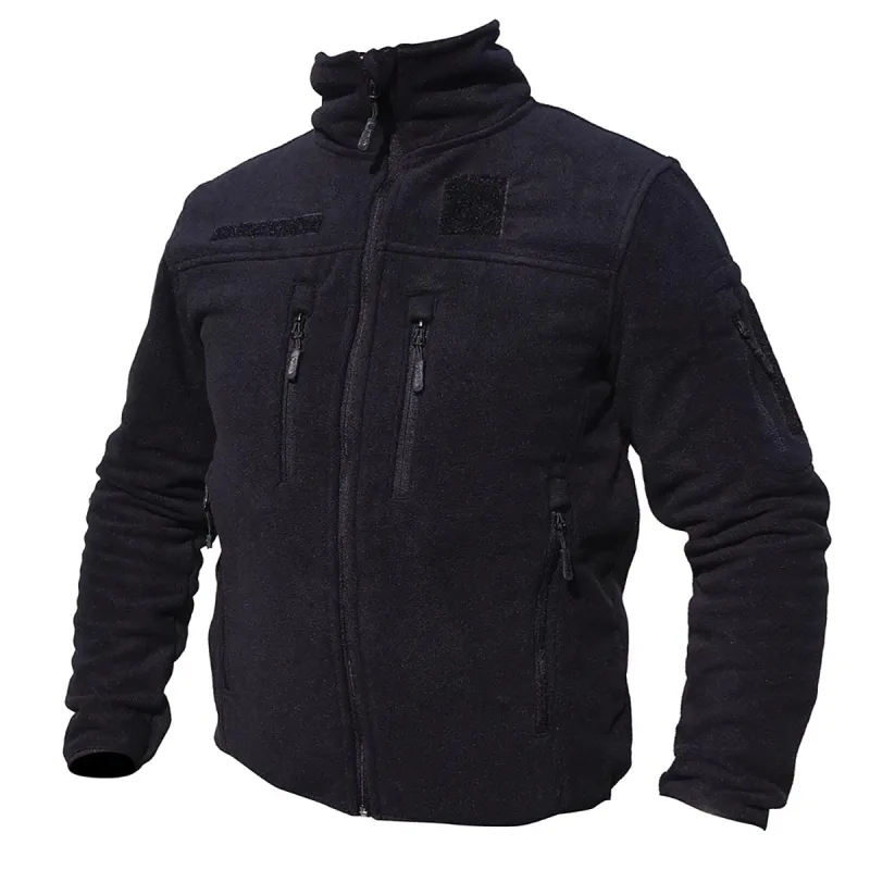 Blouson polaire homme noir - Manches longues - Col montant - DCA France