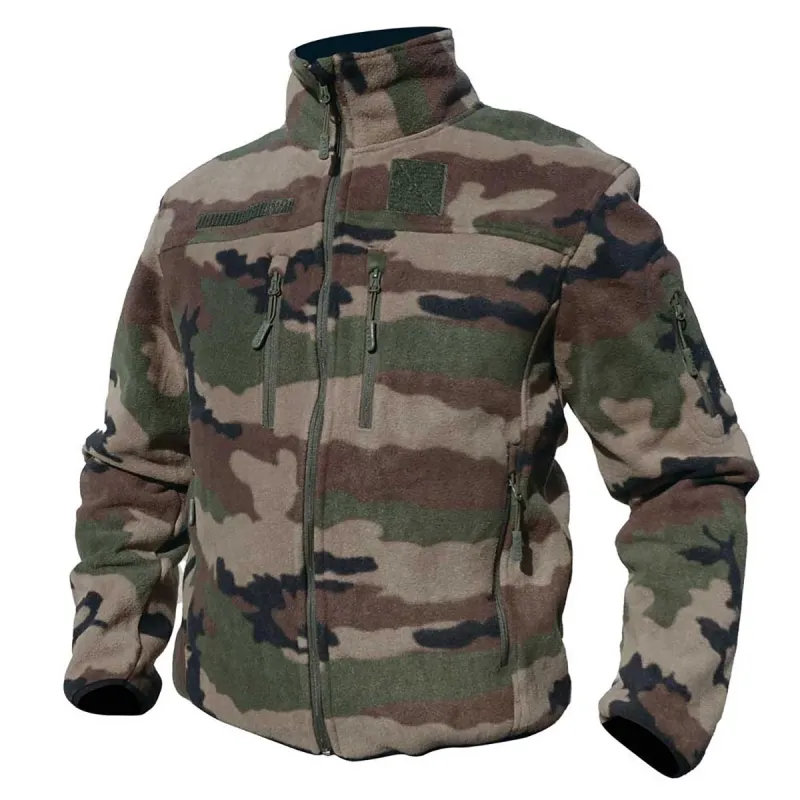 Blouson Polaire Homme Camo - Col Montant & Manches Longues