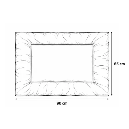 Matelas antidérapant gris 300D 90x65 cm pour chien | Confort