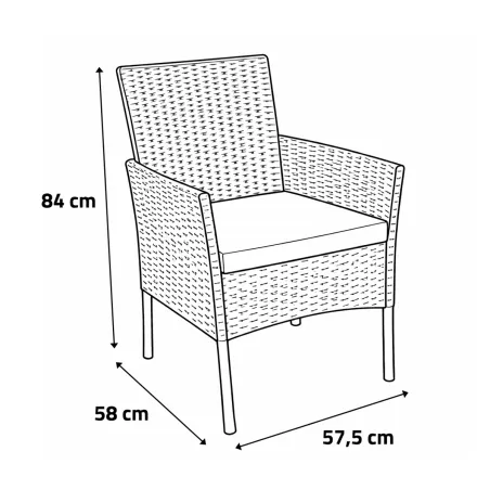 Salon de jardin 4 pièces résine tressée noir