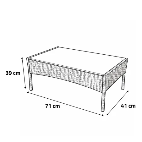 Salon de jardin 4 pièces résine tressée noir