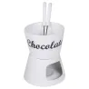 Fondue chocolat porcelaine 12x12x15cm avec 2 fourchettes inox