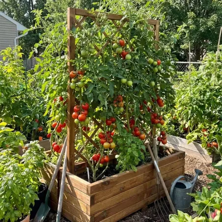 Jardinière bois autoclave classe 3 avec treillis 90x31x140cm