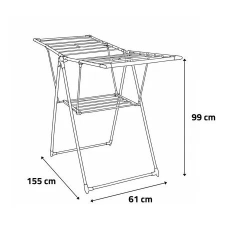 Étendoir à linge métal pliable 16 m | Robuste et pratique
