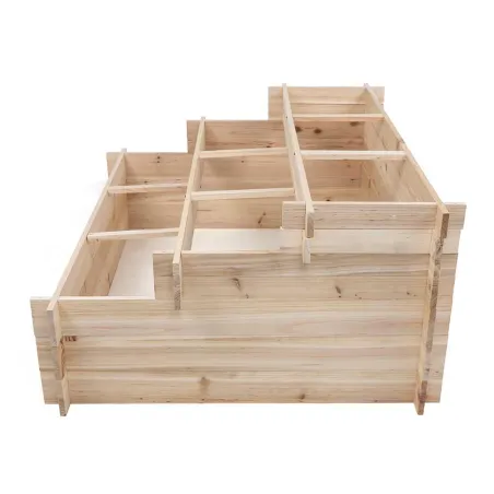 Lot de 3 carrés potager bois de sapin avec géotextile