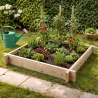 Lot de 3 carrés potager bois de sapin avec géotextile