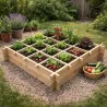 Carré potager bois avec géotextile 90 x 90 x 27 cm