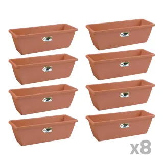 Lot de 8 Balconnières Elho® 70x16cm en terre cuite