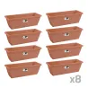 Lot de 8 Balconnières Elho® 70x16cm en terre cuite
