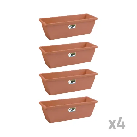 Lot de 4 Balconnières Elho® 50x16cm en plastique effet terre cuite