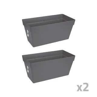 Lot de 2Jardinières 70 cm Elho® - Gris - Réservoir intégré