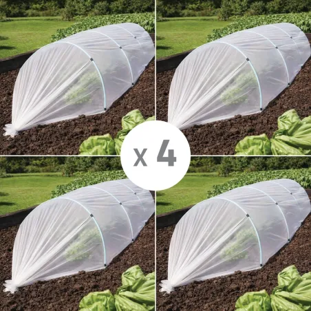 Lot de 4 Voiles de croissance semi-transparent 2,5x10m pour protection des cultures