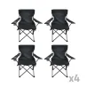 Lot de 4 Chaises Easy C2 pliable noire - Structure acier et polyester 600D