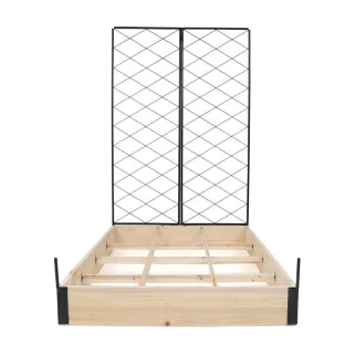 Carré potager bois avec treillis 115 x 80 x 128 cm