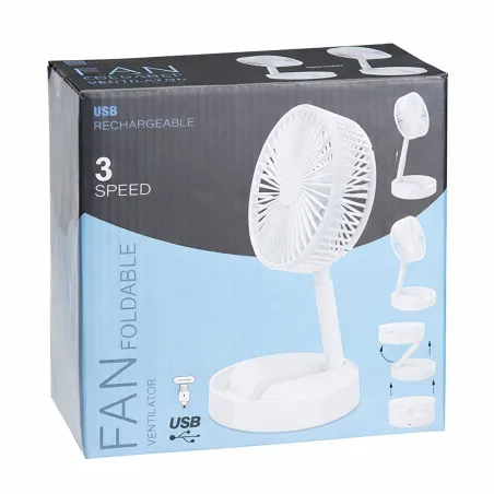 Ventilateur pliable 24h autonomie 3 modes de vitesse USB Ø16cm