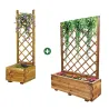 Lot de 2 Jardinières avec treillis en bois autoclave