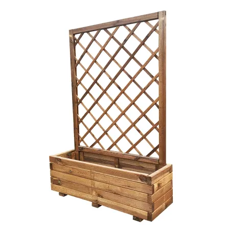 Lot de 2 Jardinières avec treillis en bois autoclave