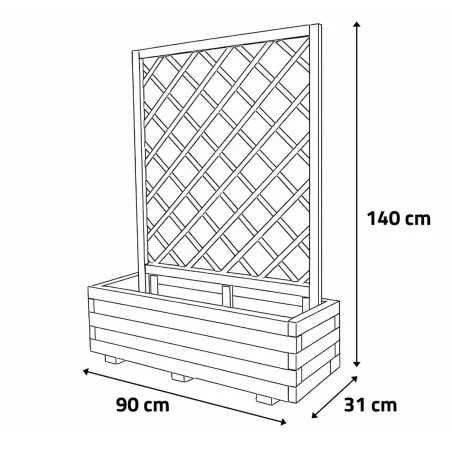 Lot de 2 Jardinières avec treillis en bois autoclave