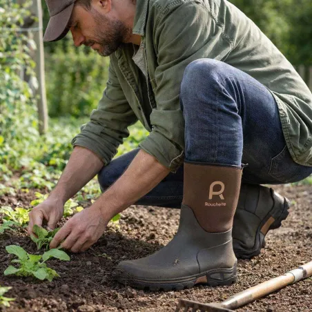 Demi bottes Clean Garden souples imperméables marron 40 à 47