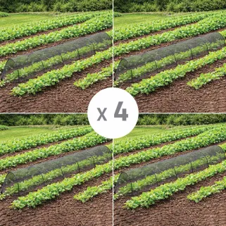 Lot de 4 Tunnels de protection pour potager maillé - 3 m