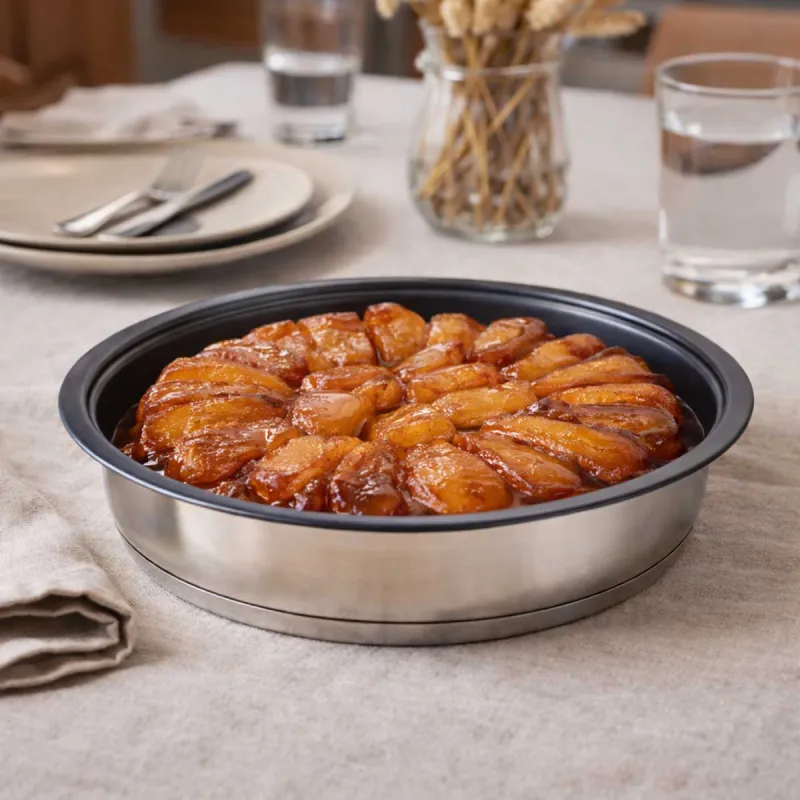 Moule à tarte tatin 24 cm métal antiadhésif – Triple fond diffuseur