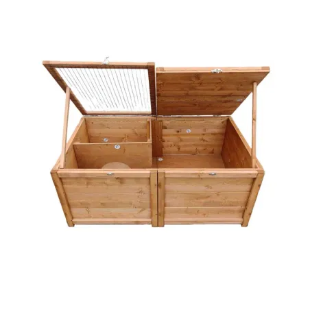 Parc abris poussins en bois 2 compartiments