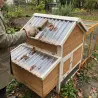 Kit Poulailler 3 poules Bois Confort toit plastique + Enclos