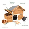 Kit Poulailler 3 poules Bois Confort toit plastique + Enclos