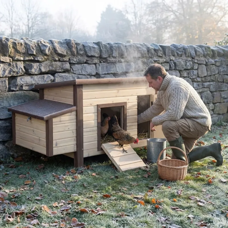 Poulailler chauffant et isolé avec thermostat 3 à 4 poules