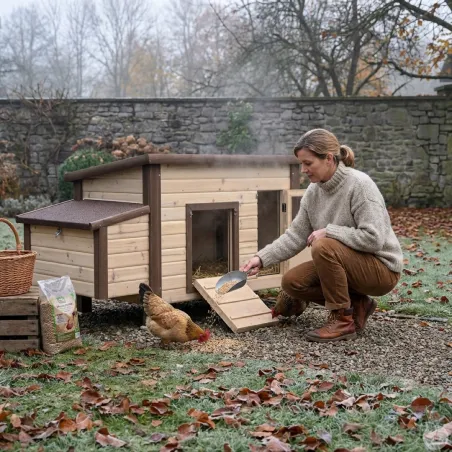 Poulailler chauffant et isolé avec thermostat 3 à 4 poules