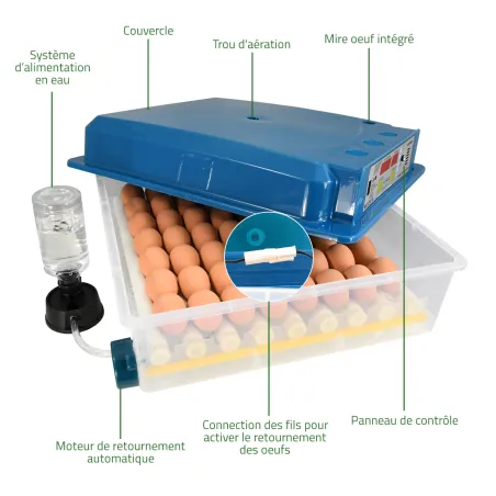 Couveuse automatique Couvitech SP-64 - 64 oeufs idéale débutant incubation