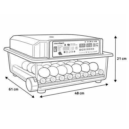 Couveuse automatique Couvitech SP-64 - 64 oeufs idéale débutant incubation