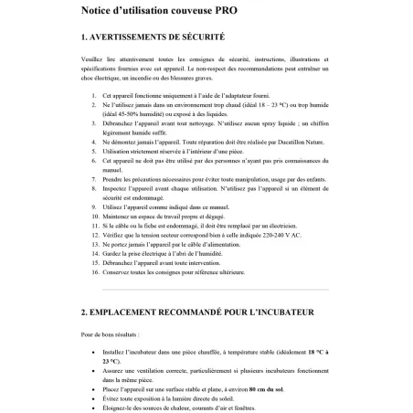 Couveuse automatique Couvitech PRO-272 - capacité 272 oeufs