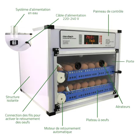 Couveuse automatique Couvitech PRO-136 - capacité 136 oeufs