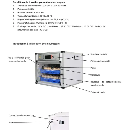 Couveuse automatique Couvitech PRO-136 - capacité 136 oeufs