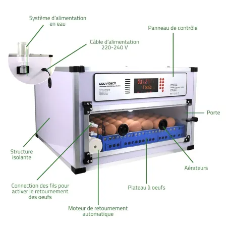Couveuse automatique Couvitech PRO-68 - 68 oeufs