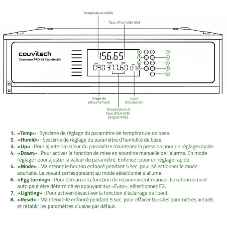 Couveuse automatique Couvitech PRO-68 - 68 oeufs