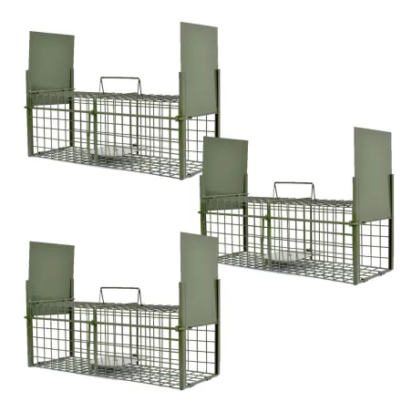 Lot de 3 Ratières de passage galvanisée 50 x 18 x 18 cm 