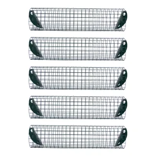 Lot de 5 pièges tube à lapins et furets en metal Ø 15 cm x longueur 60 cm