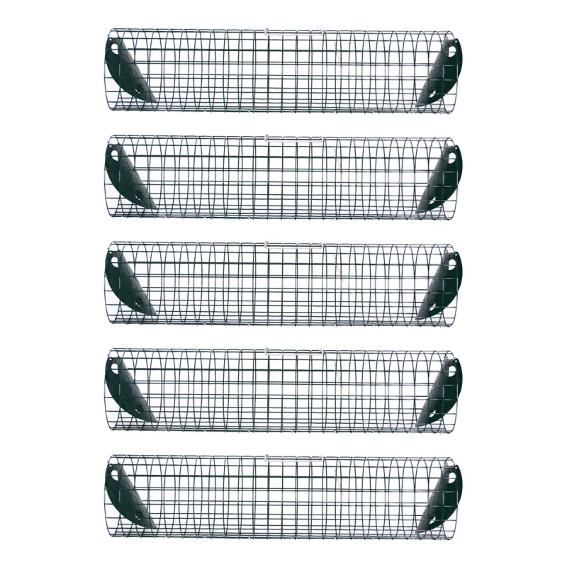 Lot de 5 pièges tube à lapins et furets en metal Ø 15 cm x longueur 60 cm
