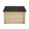 Niche chien en bois toit type chalet madrier toit PVC taille M : 86 x 76 x 70 cm