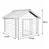 Niche chien en bois toit type chalet madrier toit PVC taille M : 86 x 76 x 70 cm