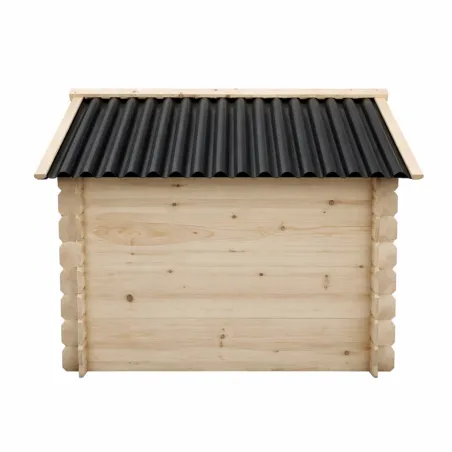 Niche chien en bois toit type chalet madrier toit PVC taille L 116 x 87 x 90 cm 