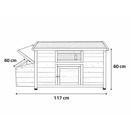 Poulailler en bois avec fenêtre toit en asphalte 3 poules