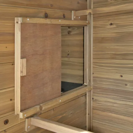 Poulailler Bois 2 étages 10-15 poules 222X115 X200 cm sol PVC