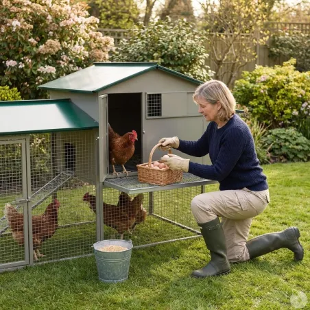 Grand poulailler métal galvanisé 3/4 poules 200X80X120 cm