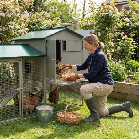 Grand poulailler métal galvanisé 3/4 poules 200X80X120 cm